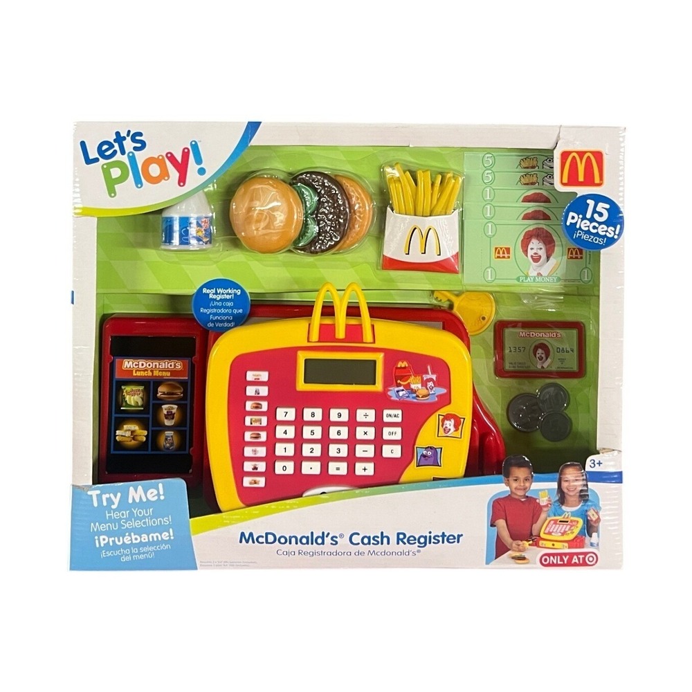 McDonalds Cash Register Play Set Jakks Pacific 15 Pieces NOS New Vintage